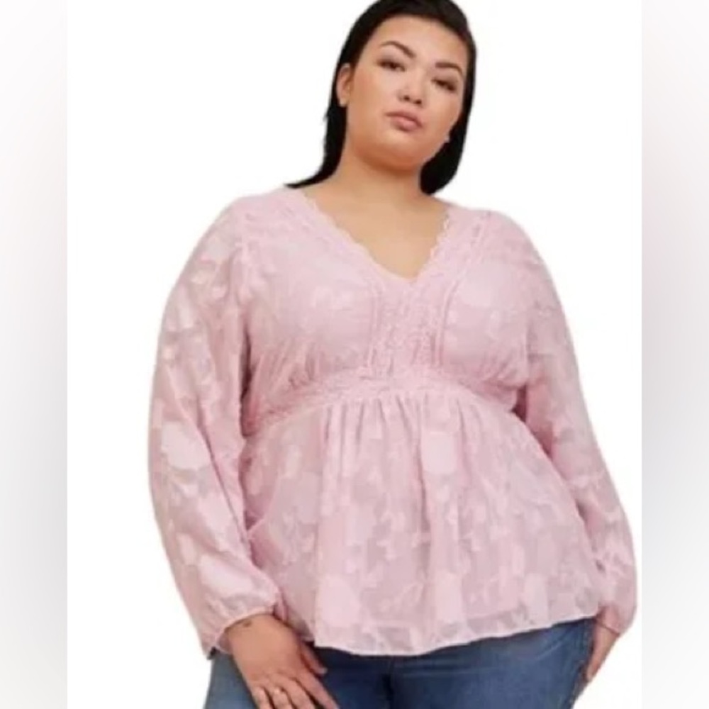 Floral long sleeve babydoll top